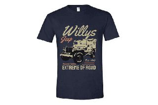Unisex μπλούζα Willy's Jeep ΣΚΟΥΡΟ ΜΠΛΕ