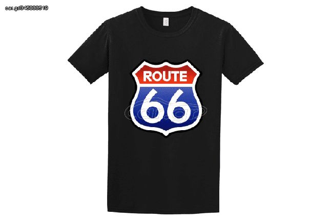 Κοντομάνικο Route 66 ΜΑΥΡΟ