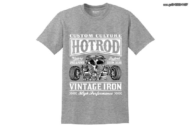 Tshirt Hot Rod Classic ΓΚΡΙ