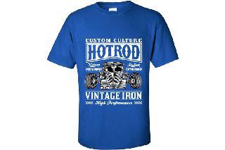 Tshirt Hot Rod Classic ΜΠΛΕ ΡΟΥΑ