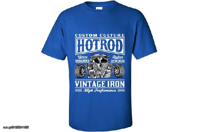 Tshirt Hot Rod Classic ΜΠΛΕ ΡΟΥΑ