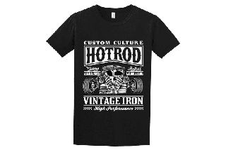 Tshirt Hot Rod Classic ΜΑΥΡΟ