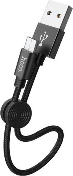 Hoco Braided X35 USB σε Micro-USB (0.25m) - Μαύρο