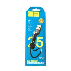 Hoco Braided X35 USB σε Micro-USB (0.25m) - Μαύρο-thumb-1