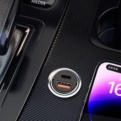 Dudao R3MAX 48W QC PD mini car charger - black-thumb-2