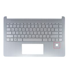 Πληκτρολόγιο - Laptop Keyboard Palmrest για HP 14-DQ 14s-DQ 14T-DQ 14-FQ 14Z-FQ 14S-FQ 14s-DR L61507-001 with Fingerprint Hole US Backlight Silver ( Κωδ.40615USPALMSILBL )
