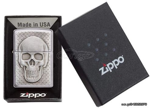 Zippo 29818 Skull with Brain Surprise Design, Steel, Ασημί