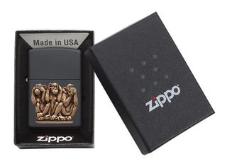 Zippo 29409 Three Monkeys Design, Steel, Μαύρο