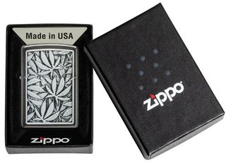 Zippo 48123 Cannabis Emblem Design, Steel, Μαύρο