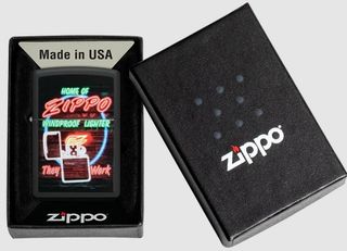 Zippo 48455 Neon Sign Design, Steel, Μαύρο