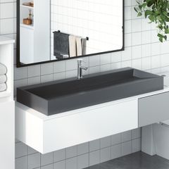Νιπτήρας Ανθρακί 120x46x11 εκ. Συνθετικός από Τεχνητό Μάρμαρο 155986