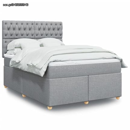 ΚΡΕΒΑΤΙ BOXSPRING ΜΕ ΣΤΡΩΜΑ ΑΝΟΙΧΤΟ ΓΚΡΙ 140X200 ΕΚ. ΥΦΑΣΜΑΤΙΝΟ 3291310