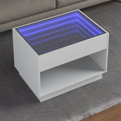 Τραπεζάκι Σαλονιού Infinity LED Λευκό 70x50x50 εκ. 847658