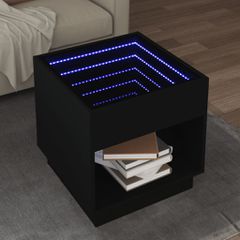 vidaXL Τραπεζάκι Σαλονιού Infinity LED Μαύρο 50x50x50 εκ.