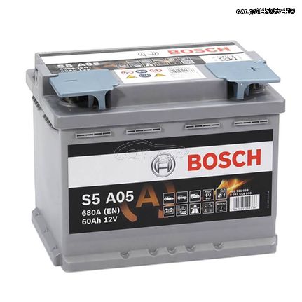 Μπαταρία Αυτοκινήτου 60Ah Δεξιά Bosch 680Α (ΕΝ) Start Stop AGM S5A05