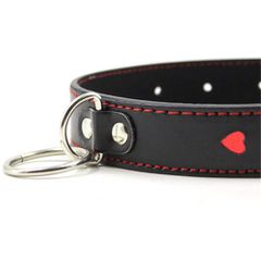 Leather Neck Collar with Metal Leash Chain-thumb-4