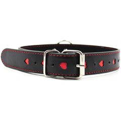 Leather Neck Collar with Metal Leash Chain-thumb-2