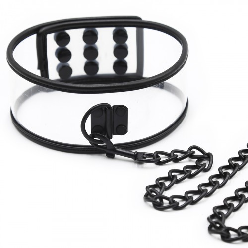 Transparent Collar and Leash 46x5.5cm