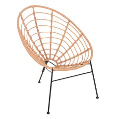 ΠΟΛΥΘΡΟΝΑ ΤΥΠΟΥ ΦΩΛΙΑ ΜΕΤΑΛΛΙΚΗ ALLEGRA HM5458.11 ΜΕ WICKER ΜΠΕΖ 73x78x88Υεκ.