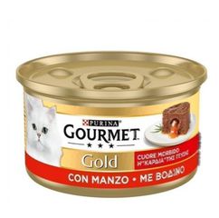 Υγρή Τροφή για Ενήλικες Γάτες Purina Gourmet Gold "Η Καρδιά της Γεύσης" με Βοδινό 85gr