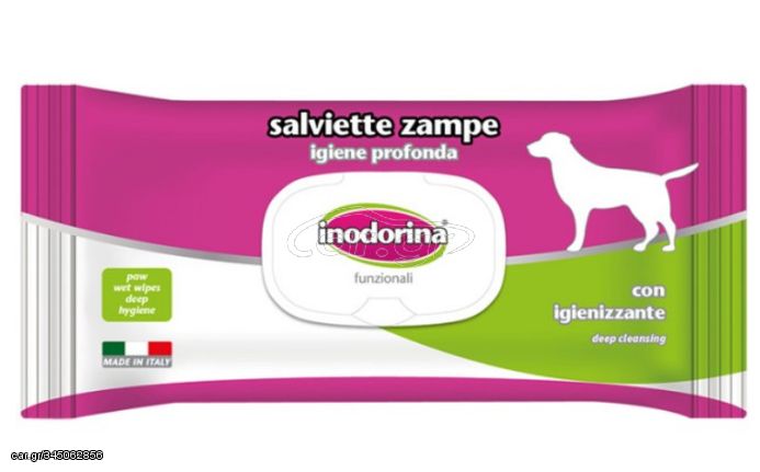 Υγρά Μαντηλάκια Inodorina Refresh Functional Paws για τον Καθαρισμό των Ποδιών 40 Τεμάχια