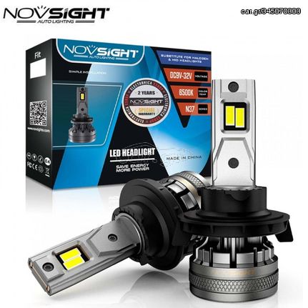 2 x Novsight Λαμπτήρες LED Φώτα Πορείας Αυτοκινήτου 12/24V H13 120W (2x60W) 22000LM 6500K IP68 A500 N37