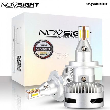 2 x Novsight Λαμπτήρες LED Φώτα Πορείας Αυτοκινήτου 12/24V H7 90W (2x45W) 12000LM 6500K IP68 A500 N26