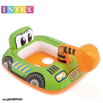 Βρεφικό - Παιδικό Φουσκωτό Σωσίβιο Αμάξι - Intex Green Car Baby Floating Seat 86x58cm