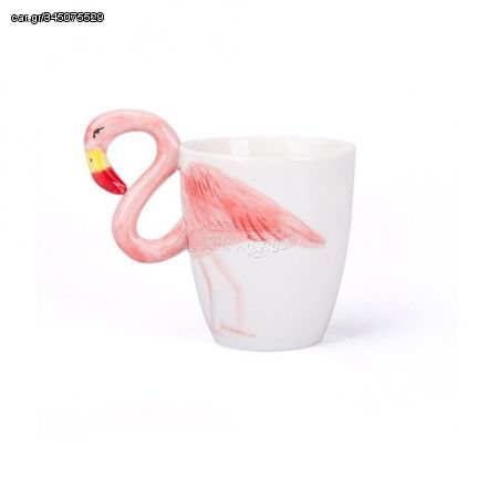 Κούπα Λευκή 3D Φλαμίνγκο - 3D White Flamingo Mug