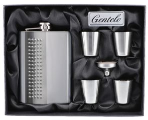 Flask Set Φλασκί Ποτού Πολυτελείας με 4 Σφηνοπότηρα Bullets (4119) - 240ml