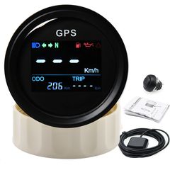Ψηφιακό κοντέρ LCD με GPS 52mm MPH, Knots, Km/h για αυτοκίνητα σκάφη 12V/24V - Μαύρο
