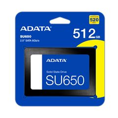 ADATA SSD 2.5" 512GB ASU650SS-512GT-R, SATA3, READ 520 MB/s, WRITE 450MB/s, 3YW.