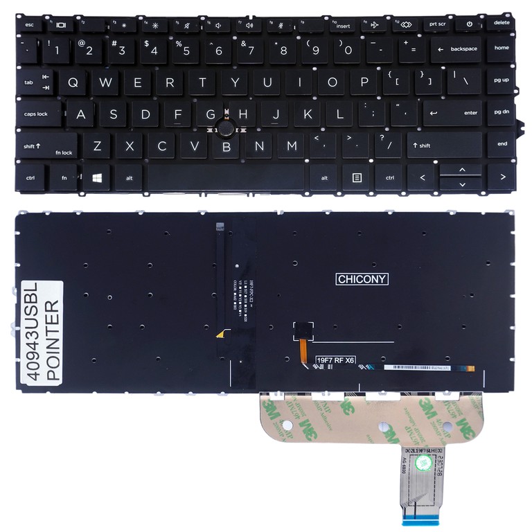 Πληκτρολόγιο - Laptop Keyboard για HP EliteBook 840 G7 840 G8 845 G7 745 G7 745 G8 HPM19F86GB6930 M14635-031 M51616-031 M36312-031 US No Frame Backlight Pointer Black ( Κωδ.40943USBLPOINTER )