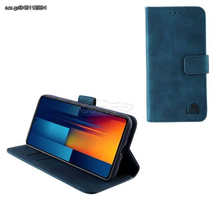 LIME ΘΗΚΗ XIAOMI POCO M6 PRO 4G 6.67" ESSENTIAL MAGNET BOOK STAND CLIP DARK BLUE