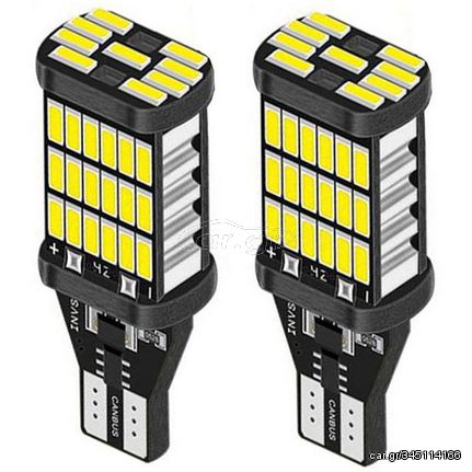 Λάμπες Led W16W W2.1x9.5D T16 12volt 45 Smd 600667 2 Τεμάχια