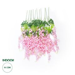 GloboStar® Artificial Garden PALE PINK WISTERIA FLOWER BRANCH 21511 Σετ 12 Τεχνητά Διακοσμητικά κλαδιά Βιστέριας Απαλό Ροζ Φ45 x Υ120cm