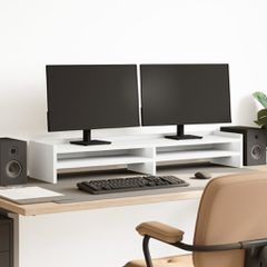 vidaXL Βάση Οθονών Λευκή 100x24x16 εκ. από Επεξ. Ξύλο