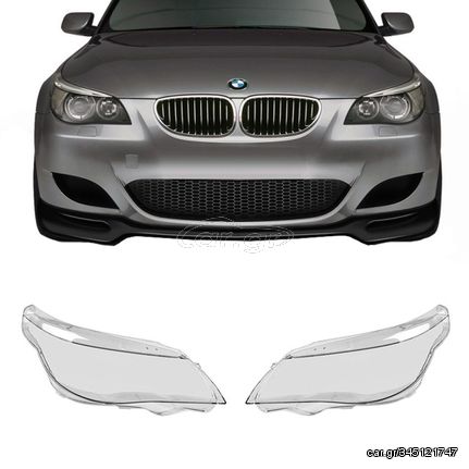 Κρύσταλλα Φαναριών Για Bmw 5 Series E60 Pre-Facelift Sedan / Touring 03-07 Ζευγάρι 2 Τεμάχια