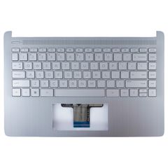 Πληκτρολόγιο - Laptop Keyboard Palmrest για HP 14-DQ 14s-DQ 14T-DQ 14-FQ 14Z-FQ 14S-FQ 14s-DR L88206-001 without Fingerprint Hole US Backlight Silver ( Κωδ.40615USPALMSILNOFP )