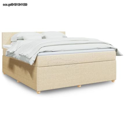 ΚΡΕΒΑΤΙ BOXSPRING ΜΕ ΣΤΡΩΜΑ ΚΡΕΜ 180X200 ΕΚ. ΥΦΑΣΜΑΤΙΝΟ 3289833