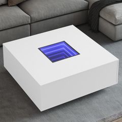Τραπεζάκι Σαλονιού Infinity LED Λευκό 100x100x40 εκ. 3284042