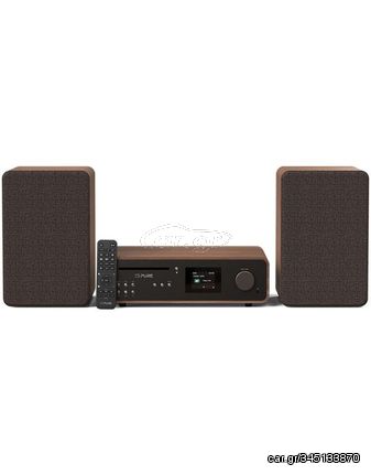 PURE Classic Stereo Oλοκληρωμένο Hχοσύστημα με Bluetooth, Mαύρο / Kαρυδιά