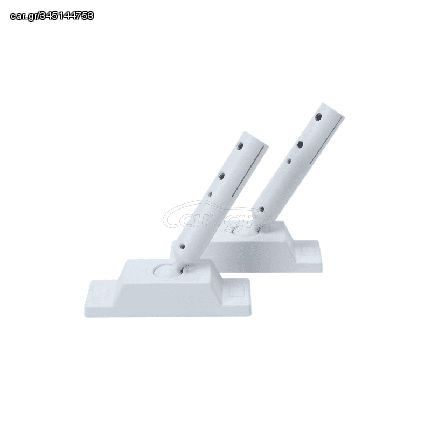 Roofpath Set Of 2Pcs White Base Holder With 45° Adjustable Rod