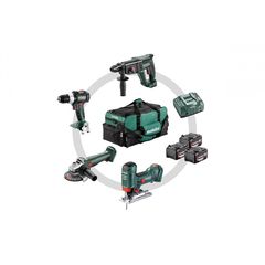 Combo Set 4.3 Μπαταρίας SB 18 LT BL + W 18 L 9-125 Quick + KH 18 LTX 24 + STA 18 LTX 100 (3x4.0Ah) - 18V - METABO (#685214000)