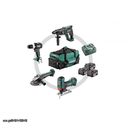 Combo Set 4.3 Μπαταρίας SB 18 LT BL + W 18 L 9-125 Quick + KH 18 LTX 24 + STA 18 LTX 100 (3x4.0Ah) - 18V - METABO (#685214000)