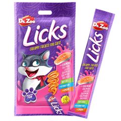 Dr. Zoo Licks Κρεμώδες snack με σολομό για γάτες 4 x 15 gr