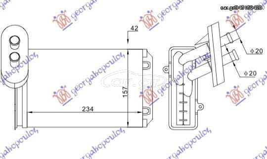 Ψυγείο Καλοριφέρ (Με/Χωρίς A/C) (23.4x15.7x4.2) (Κολάρα Με Σφικτήρα) VW Polo 1999-2001