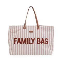 Τσάντα Αλλαγής Childhome Family Bag Stripes Nude-Terracotta