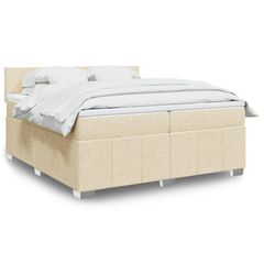 ΚΡΕΒΑΤΙ BOXSPRING ΜΕ ΣΤΡΩΜΑ ΚΡΕΜ 200X200 ΕΚ. ΥΦΑΣΜΑΤΙΝΟ 3289473