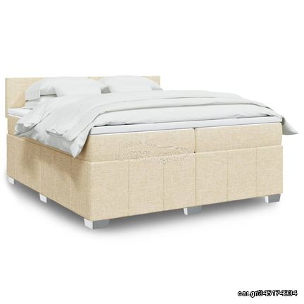 ΚΡΕΒΑΤΙ BOXSPRING ΜΕ ΣΤΡΩΜΑ ΚΡΕΜ 200X200 ΕΚ. ΥΦΑΣΜΑΤΙΝΟ 3289473